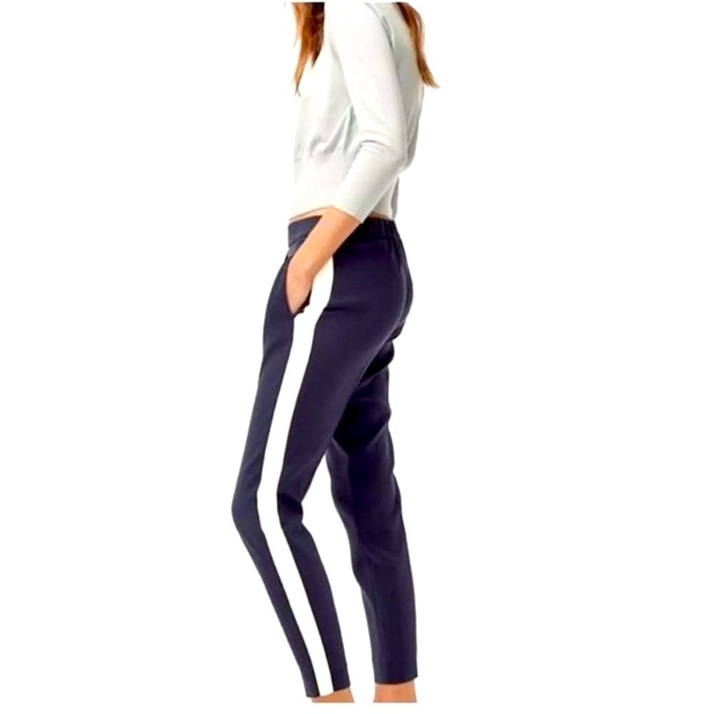 ARITZIA BABATON Cohen Pant Navy Racing Stripe Ankle Trousers Terado Sz 2